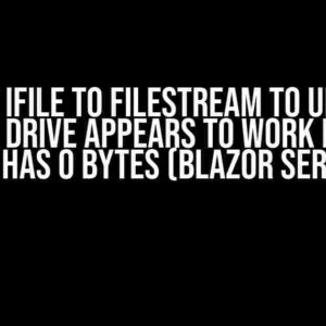 Convert iFile to FileStream to Upload to Google Drive appears to work but the file has 0 bytes (Blazor Server)