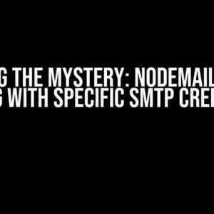 Solving the Mystery: Nodemailer Not Working with Specific SMTP Credentials